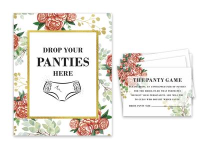 Inkdotpot Белый Сбросьте Ваши Трусики Девичник Вечеринка Трусики Игра Цветочные Свадебный Душ Игра 1 Знак 30 Размер