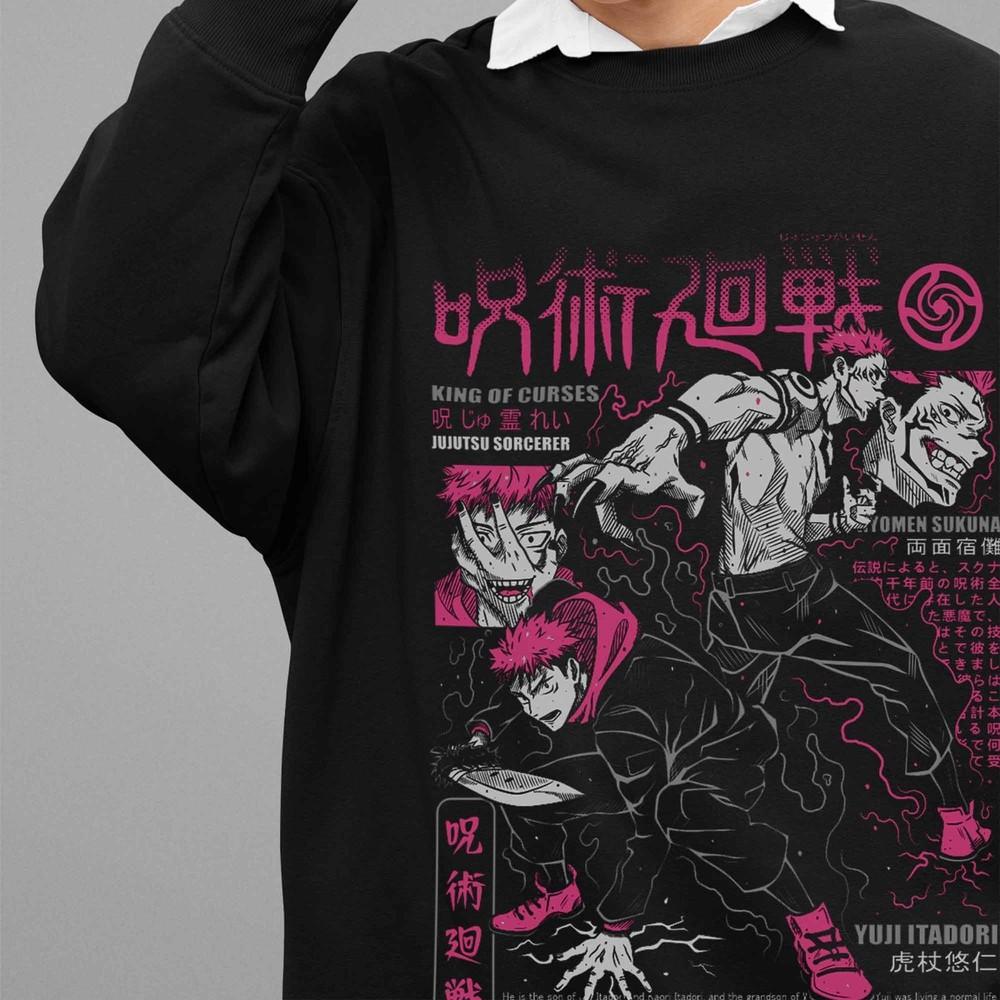 Jujutsu Kaisen Sweatshirt Itadori Yuji Sweater JJK Anime Pullover Gojo Sukuna