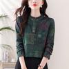 Long-sleeved Printed Large-size Winter New Mom with High-end Pullover Inside