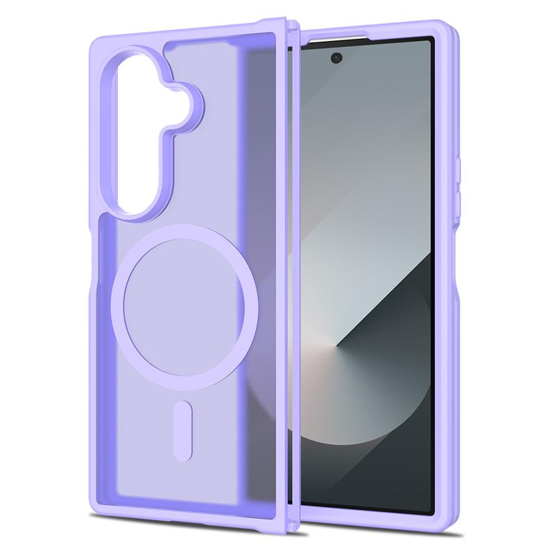 Чехол для Samsung Galaxy Z Fold 7 Магнитный Матовый PC+TPU Защита от отпечатков пальцев Гладкий на ощупь Полупрозрачная крышка для Galaxy Z Fold 7