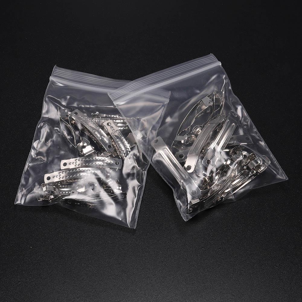 10pcs/lot 3/4/5/6/8/9.8cm Rhodium Spring Hair Clips Automatic Clip Blank Width Setting For DIY Jewelry Making Base Accessories