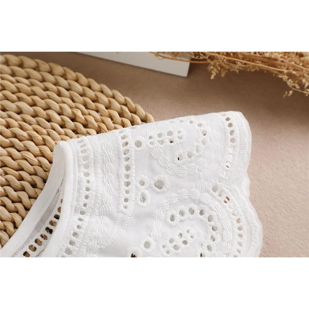 Solid Color White Lace Fake Collar Shawl Wrap False Collars Female Necklace Small Scarf Shawl  Detachable Collars Decor