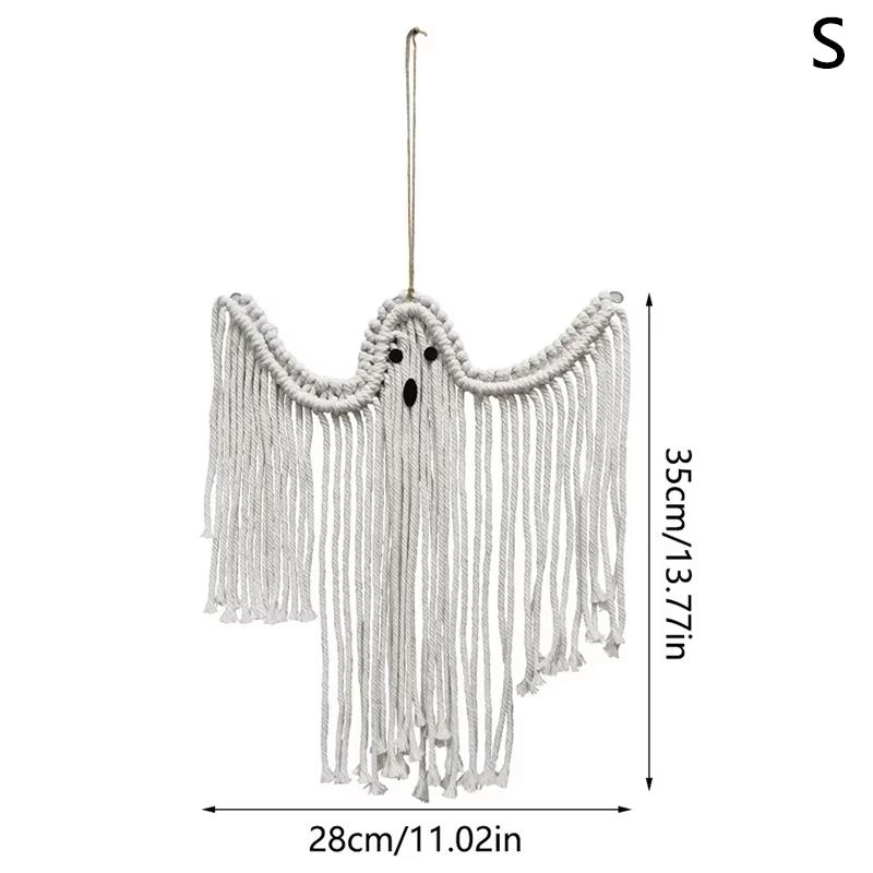 Гобелены ручной работы Белое привидение Настенное украшение - Элегантно подвешивает Создает жуткую праздничную сцену Гобелен на тему Хэллоуина