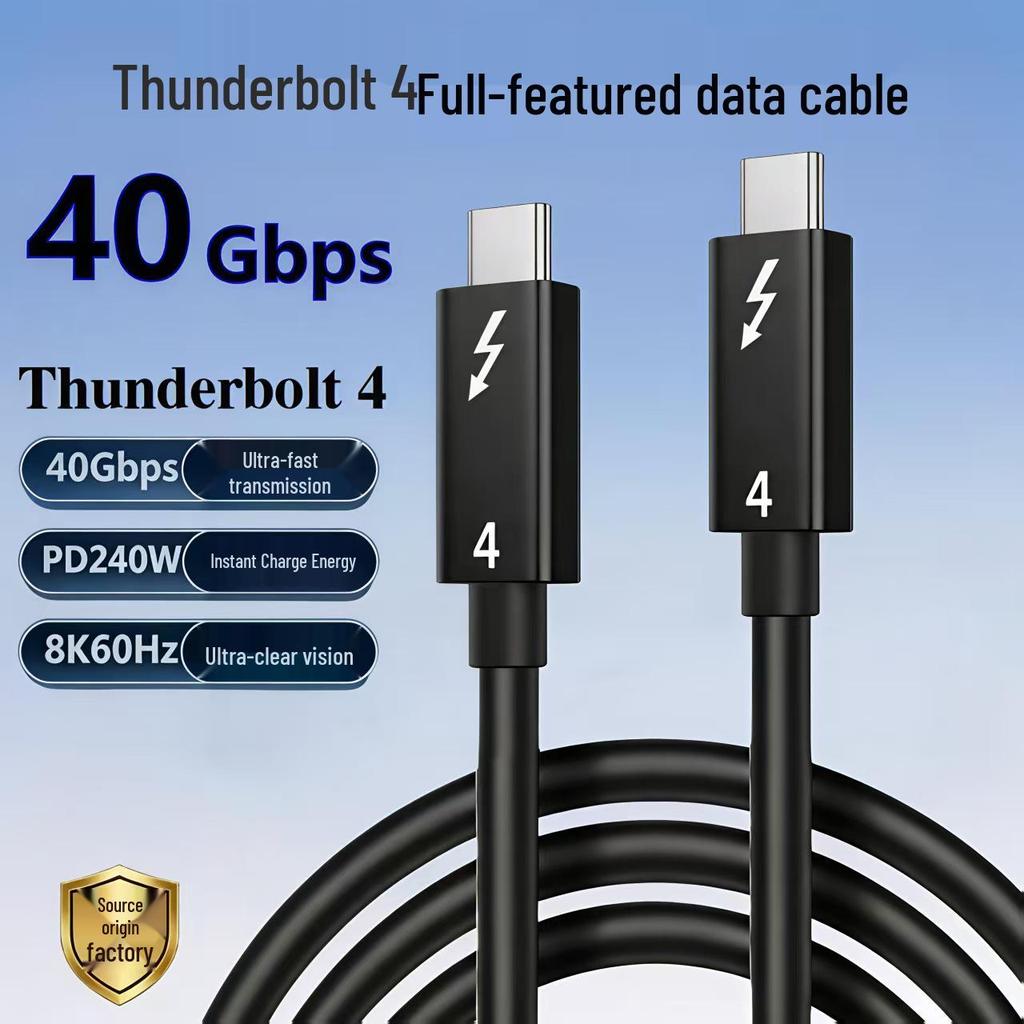 Кабель данных Thunderbolt 4 Type-C Male-to-Male, Высокоскоростной 40 Гбит/с, Зарядка PD 240 Вт, Зеркалирование 8K