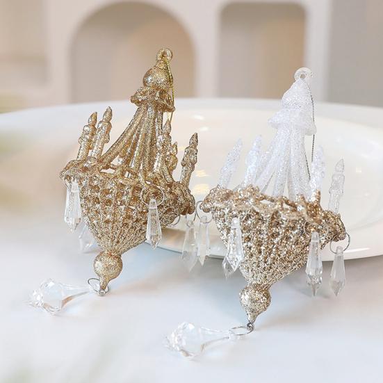 Блестящее украшение-люстра 7 дюймов, сверкающая акриловая люстра, елочные украшения с искусственными кристаллами для елок, дверей, праздничного домашнего декора