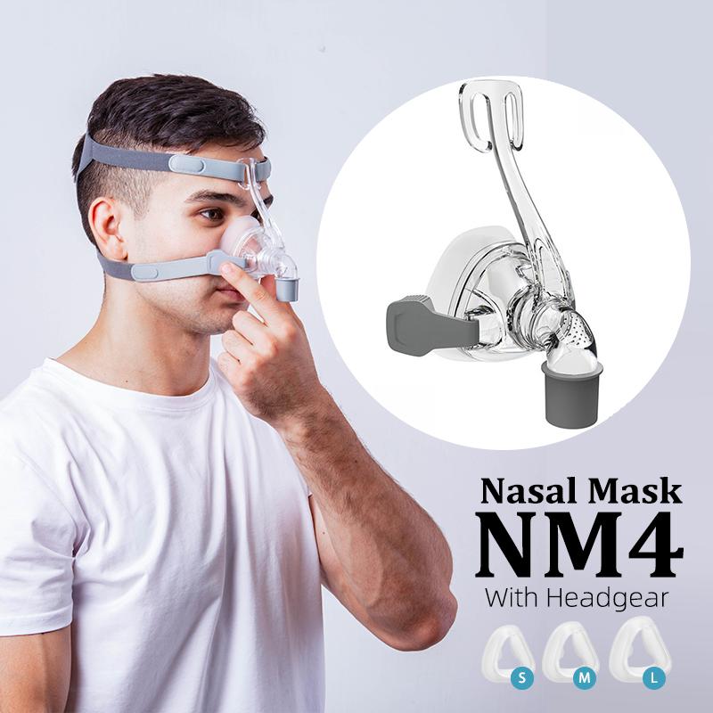 BMC NM4 Носовая маска Маска CPAP Маска для сна с головным убором S/M/L Три размера Подходит для аппарата CPAP Соедините шланг и нос