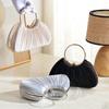 Exquisite Satin Pleated Handbag Temperament Elegant Crossbody Bag Evening Banquet Bag Outdoor