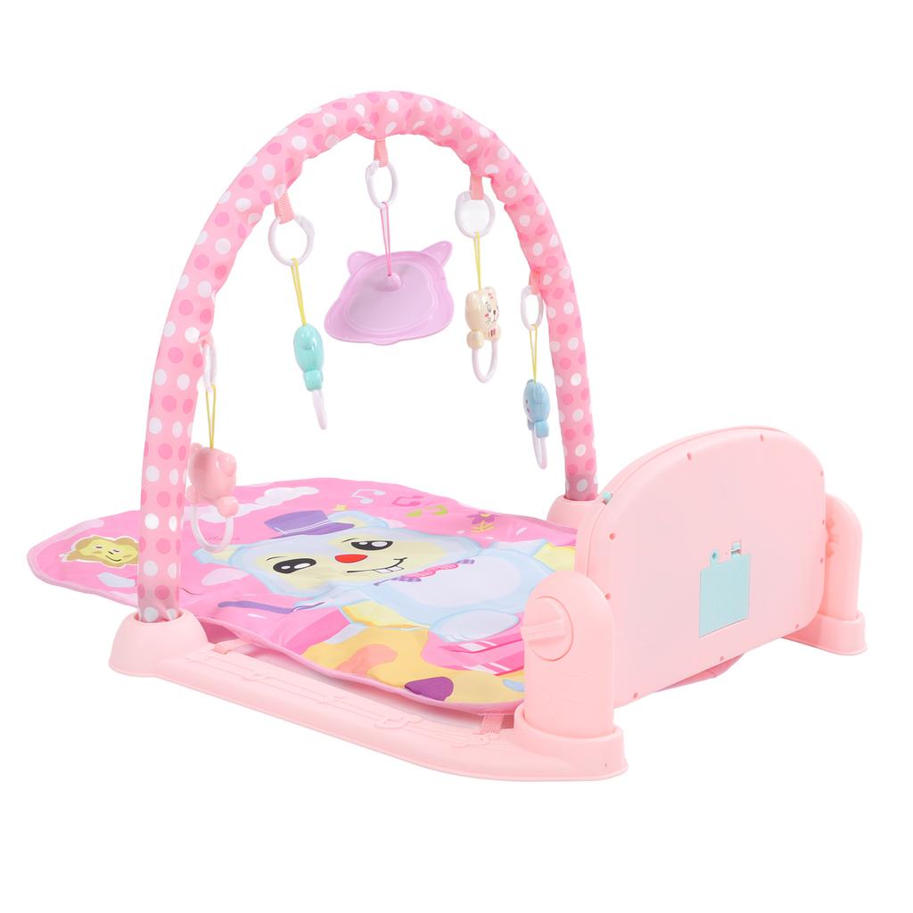 Baby Gym Play Mat Baby Activity Gym Mat with Music Tummy Time Padded Toy Baby Play Mat Gift Pink