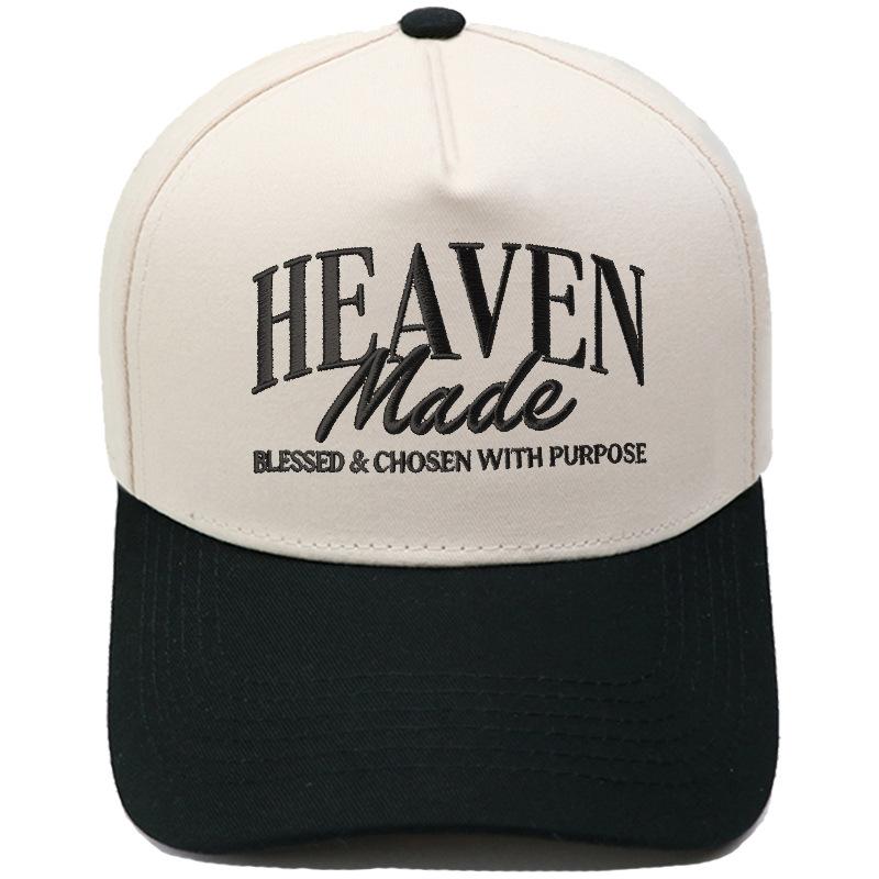 HEAVEN Made Truck Driver Hat Alphabet Embroidery Vintage Leopard Print Color Matching Baseball Cap Men's and Women's Casual
