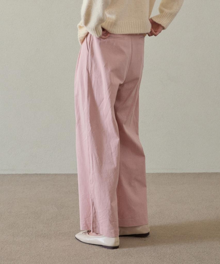 WIOE Pintuck Cotton Wide Pants_Pink