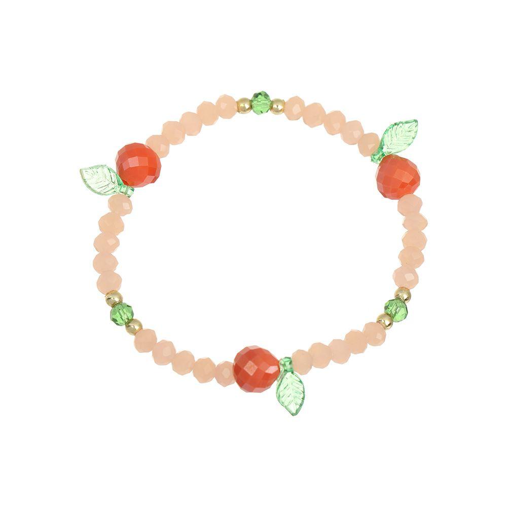 Girl Sweet Gift Bangles Elastic Rope Bracelets Glass Crystal Stone Fruit Crystal Beaded Bracelet