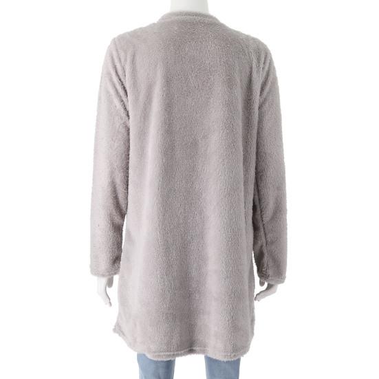 Стильная женская флисовая дубленка с карманом средней длины, утолщенная однотонная теплая зимняя верхняя одежда с капюшоном