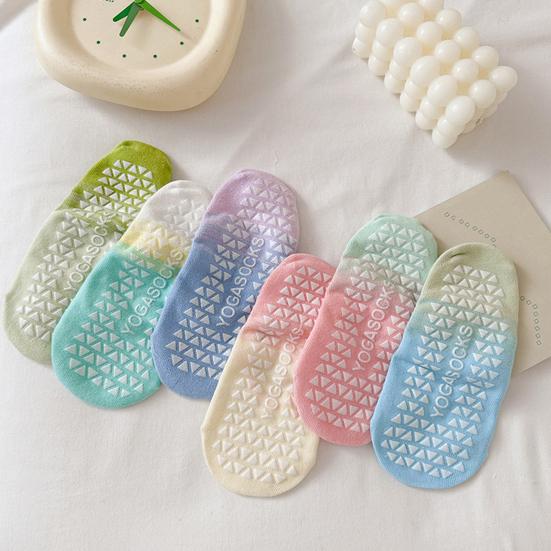 Градиентные носки No Show для женщин с противоскользящим силиконовым покрытием, носки для йоги, невидимые носки-лодочки с низким вырезом для фитнеса, танцев в помещении, спорта