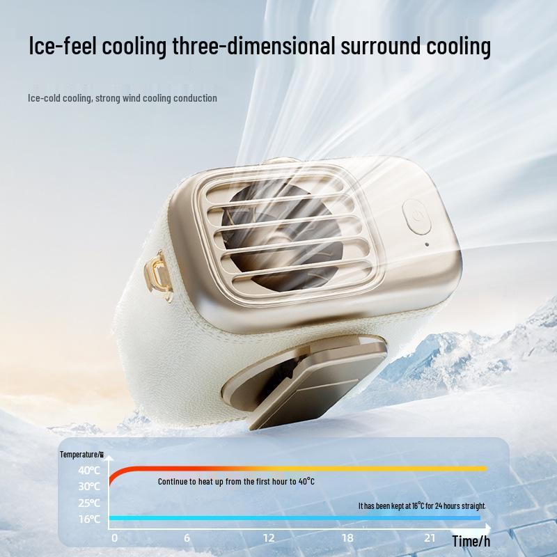360° Rotating Portable Retro Leather Fan: Waist-Hanging, Bag-Hanging, Desktop Three-in-One Outdoor Cooler