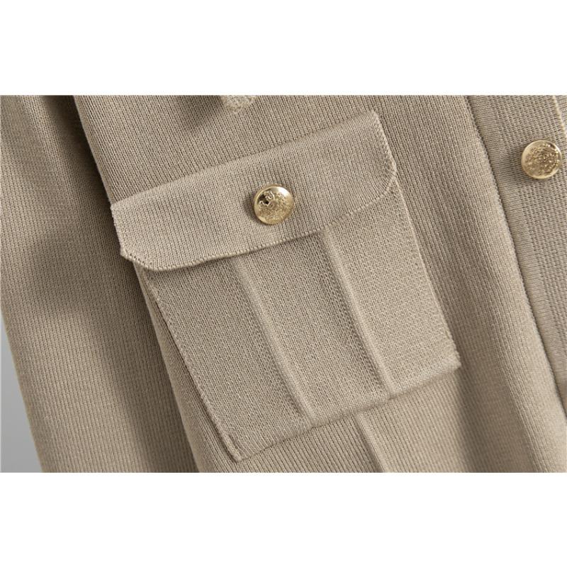 Korean Version Slim-fit Knitted Suit Women's Autumn and Winter New Polo Collar Sweater Hip Skirt Two-piece Set