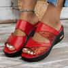 Women's Sequins Wedge Slide Sandals Fashion Soft Sole Open Toe Slip On Shoes Casual Outdoor Summer Beach Slides