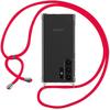 Case - BOOLING - for Samsung Galaxy S23 Ultra - Shockproof - Transparent - Red Lanyard