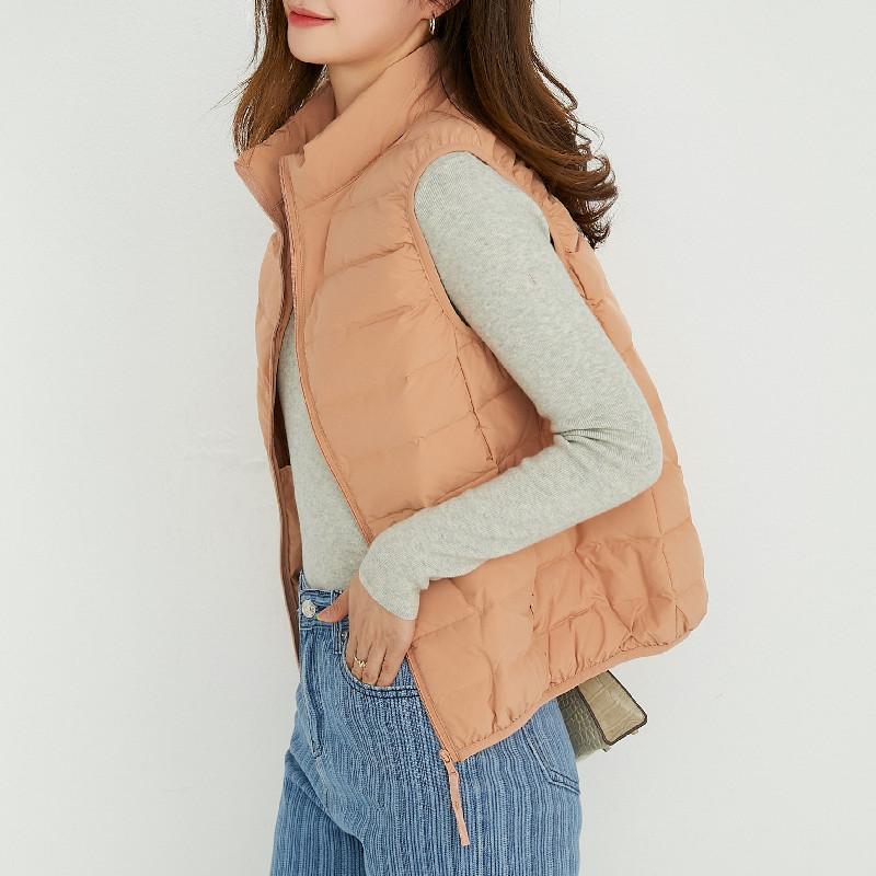 Женский флис женский жилет со стойкой воротником бесшовный резиновый пуховик жилет большого размера куртка осень и зима