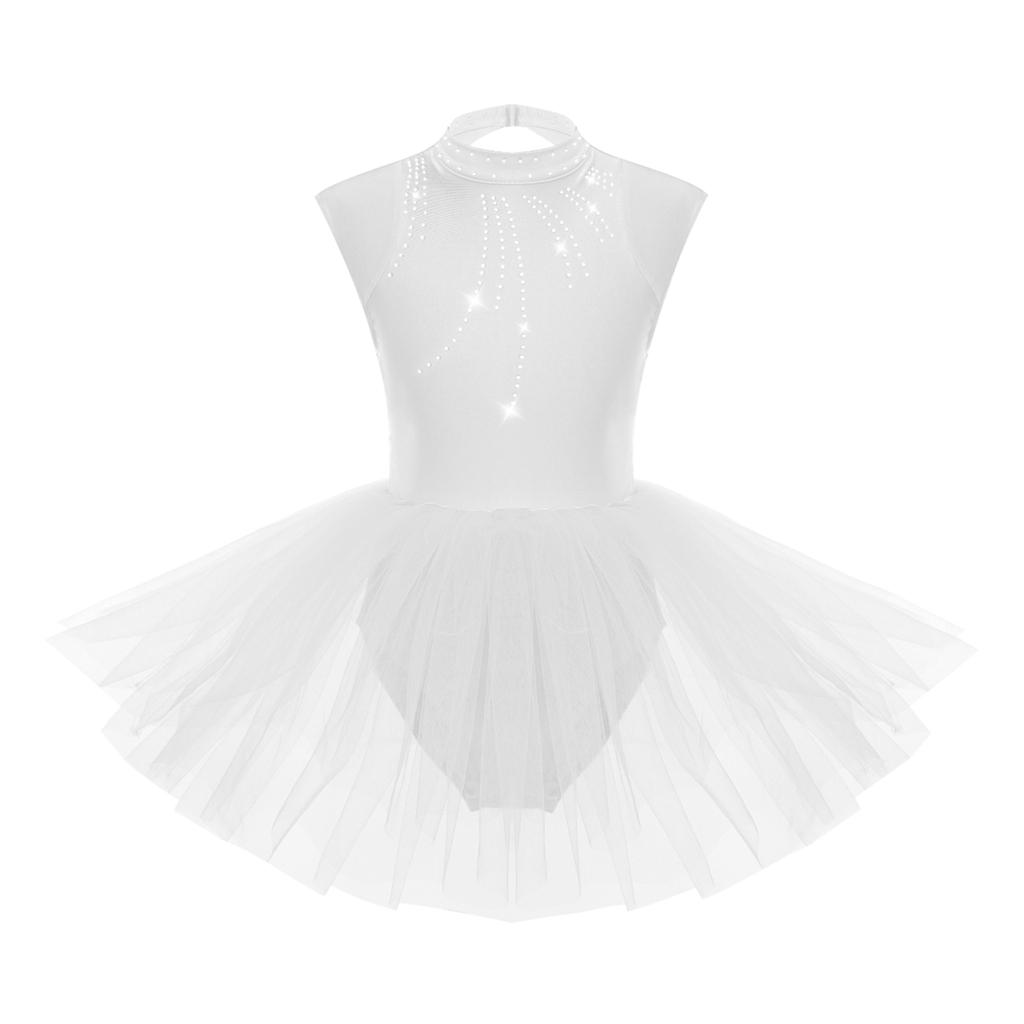Ballet Leotards for Girls Toddler Leotard with Tutu Skirt Dance Tutu Dress Shiny Rhinestones Performance Dresses