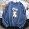 Simple Autumn Womens Sweatshirt I Don'T Give A Meow Funny Cat Cartoon Animalmale Print Hoody Pullovers Loose Warm Tops