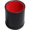 Set of 16mm Poker Dice Squared Corners and Black PU Leather Dice Cup Plush Velvet Lined - Gift Boxed (Spanish Poker (Ivory), Black/Red Cup)