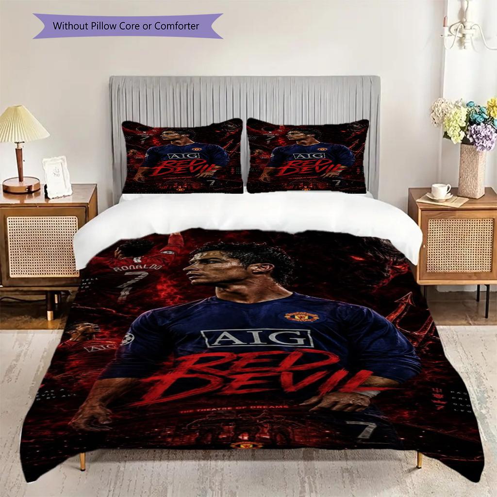 Ronaldo's Legacy Bedding (1 * duvet cover + 2 * pillowcase, without core) Soft and comfortable Duvet cover and pillowcase Christmas birthday gift