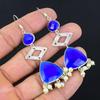 День дочерей Распродажа Серьги-подвески с натуральным синим сапфиром Ювелирные изделия Стерлинговое серебро