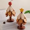 Yousheng 3Pcs Wooden Christmas Tree Trivets for Hot Dishes Heat Insulation Placemat Desktop Protection Mat Creative Tree Shape Coaster Table Decor