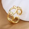 925 Sterling Silver HipHop Ring Open Adjustable Silver/Gold For Women Exquisite Student Girlfriend Jewelry Wedding Party GiftG