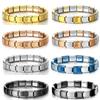 2025 Trendy 9mm Width Italian Charm Link Elastic Bracelet Fashion Stainless Steel Bangle Chain On Hand Factory DIY Making