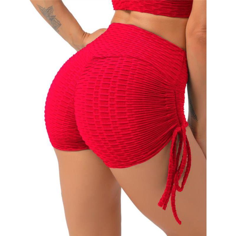 Fashion High Waist Peach Bum Lift Shorts Women's Tight Elastic Quick-Drying Shorts Yoga Pants Knotted Exercise Workout Pants