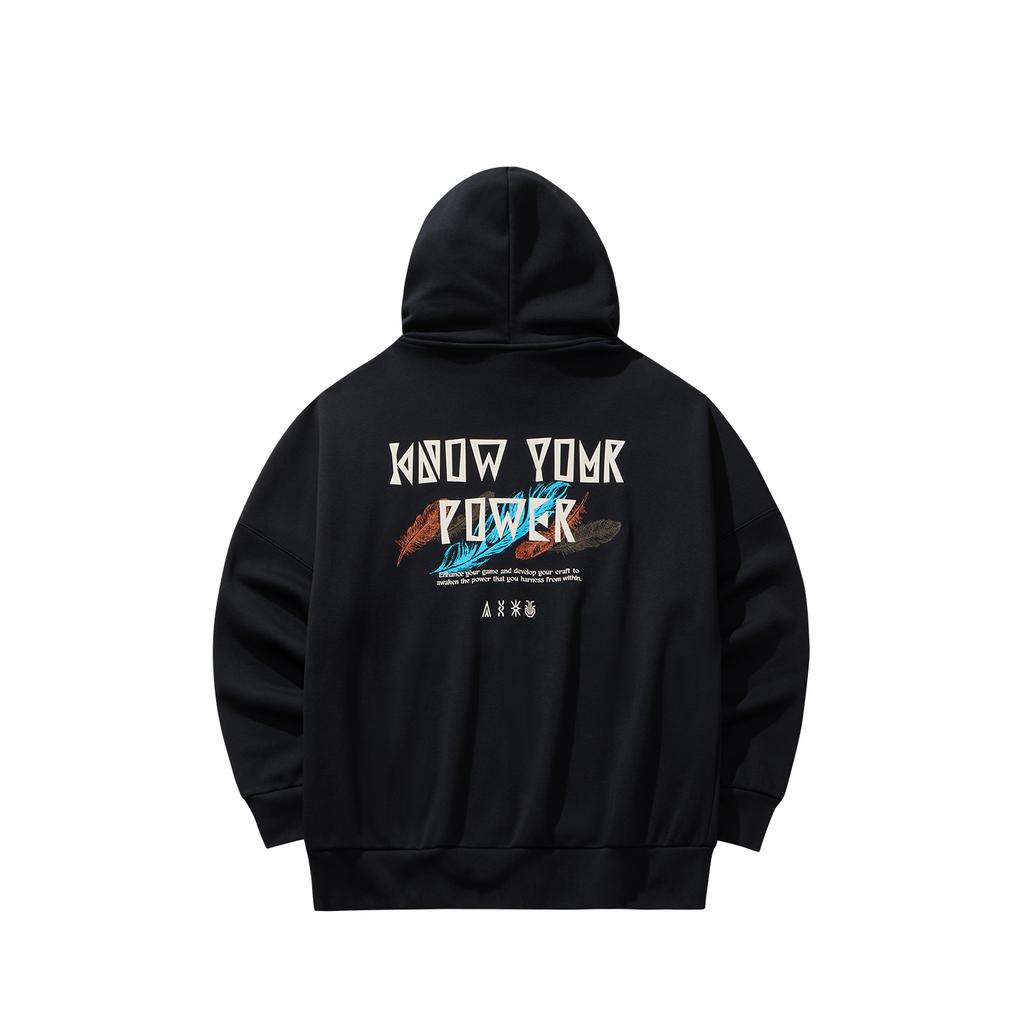 Anta Kyrie Series Hooded Sweatshirt Knitted Sports Top Unisex Tops Basic-Black 172541708N-3