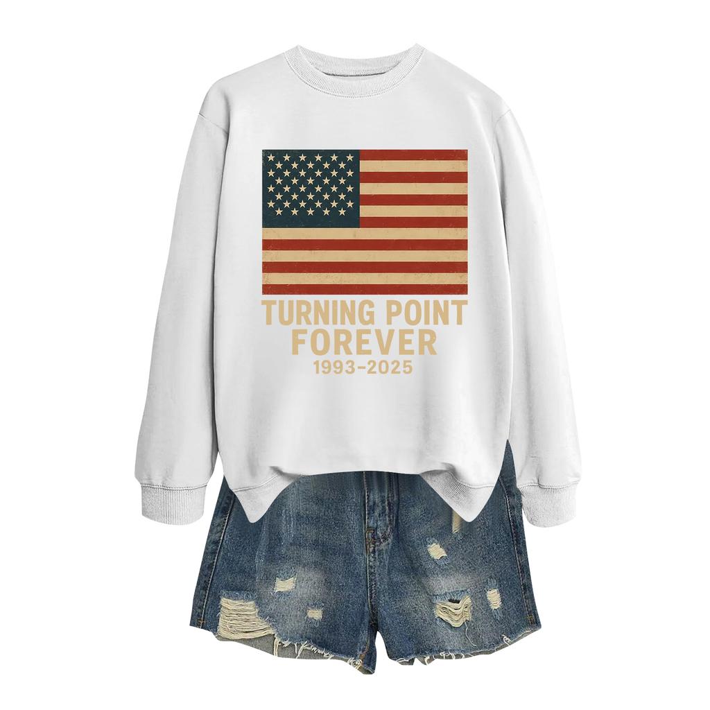 Women's Fashion Casual Long Sleeve Printed Round Neck Sweatshirt Top