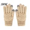 Sensitive Fingertip Tech Gloves 1 Pair Winter Warm Fleece Lined for Women Men, Cold Double Layer Heat Storage Weather Thermal Gloves, Thickened
