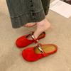 Женские полутапочки 2025 Лето Новые Баотоу Одинарные туфли Дизайнерские Мюли с квадратным носком Плоские тапочки для женщин Туфли Мэри Джейн