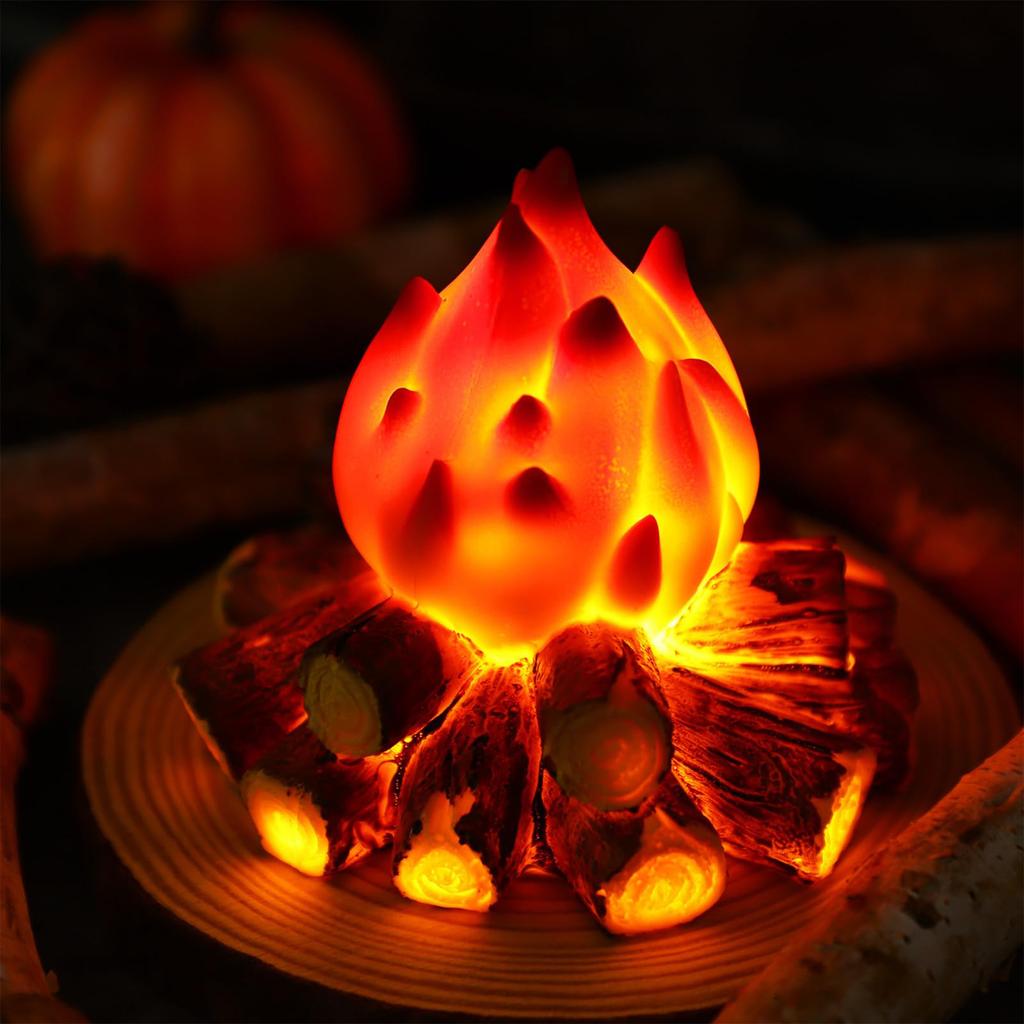 Resin Simulated Charcoal Fire Atmosphere Lamp Modern Battery Decoration Christmas Gift Scene Props