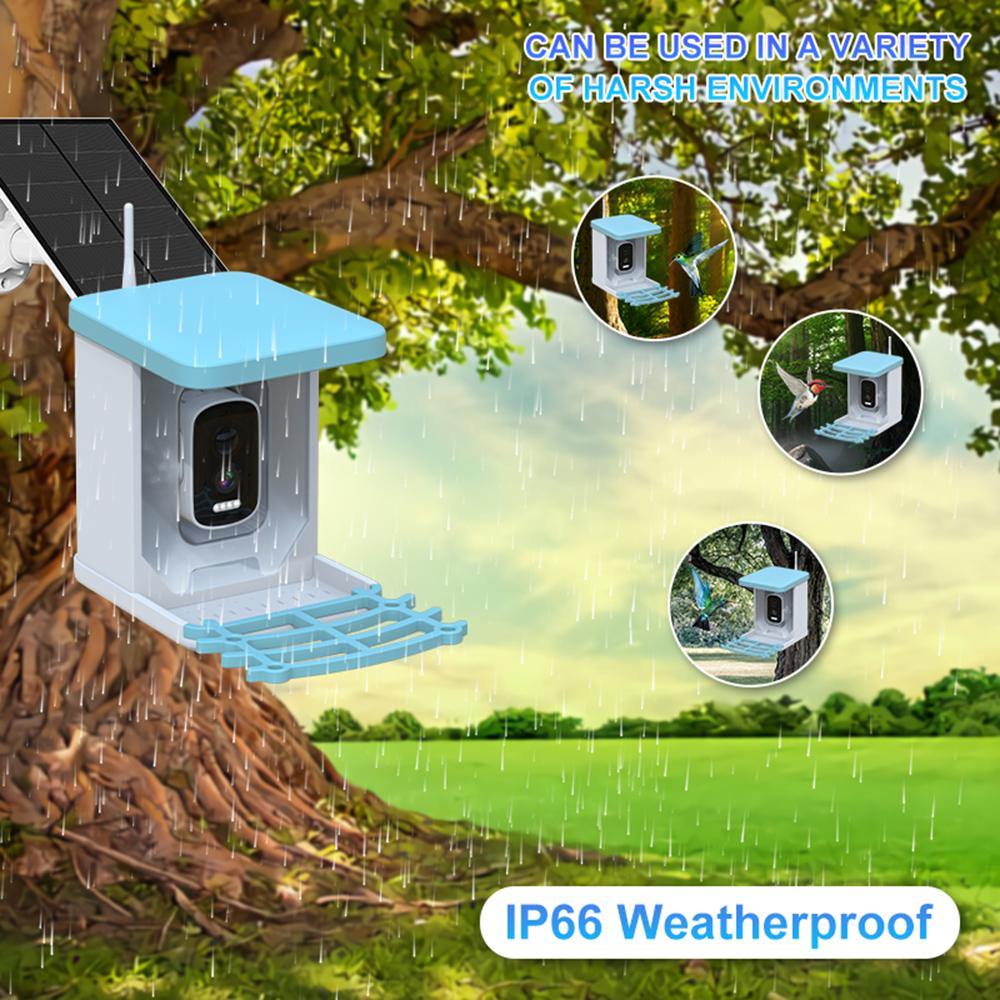 Smart Bird Feeder with Camera 2L Capacity Bird Feeder for Outdoors with Solar Panel Built-in