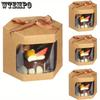 50pcs Gift Box with Display Window Hexagonal Paper Box with Lid Suitable for Gifts Handicrafts Cakes Candy Boxes Wedding Parties Birthday Gift Boxes