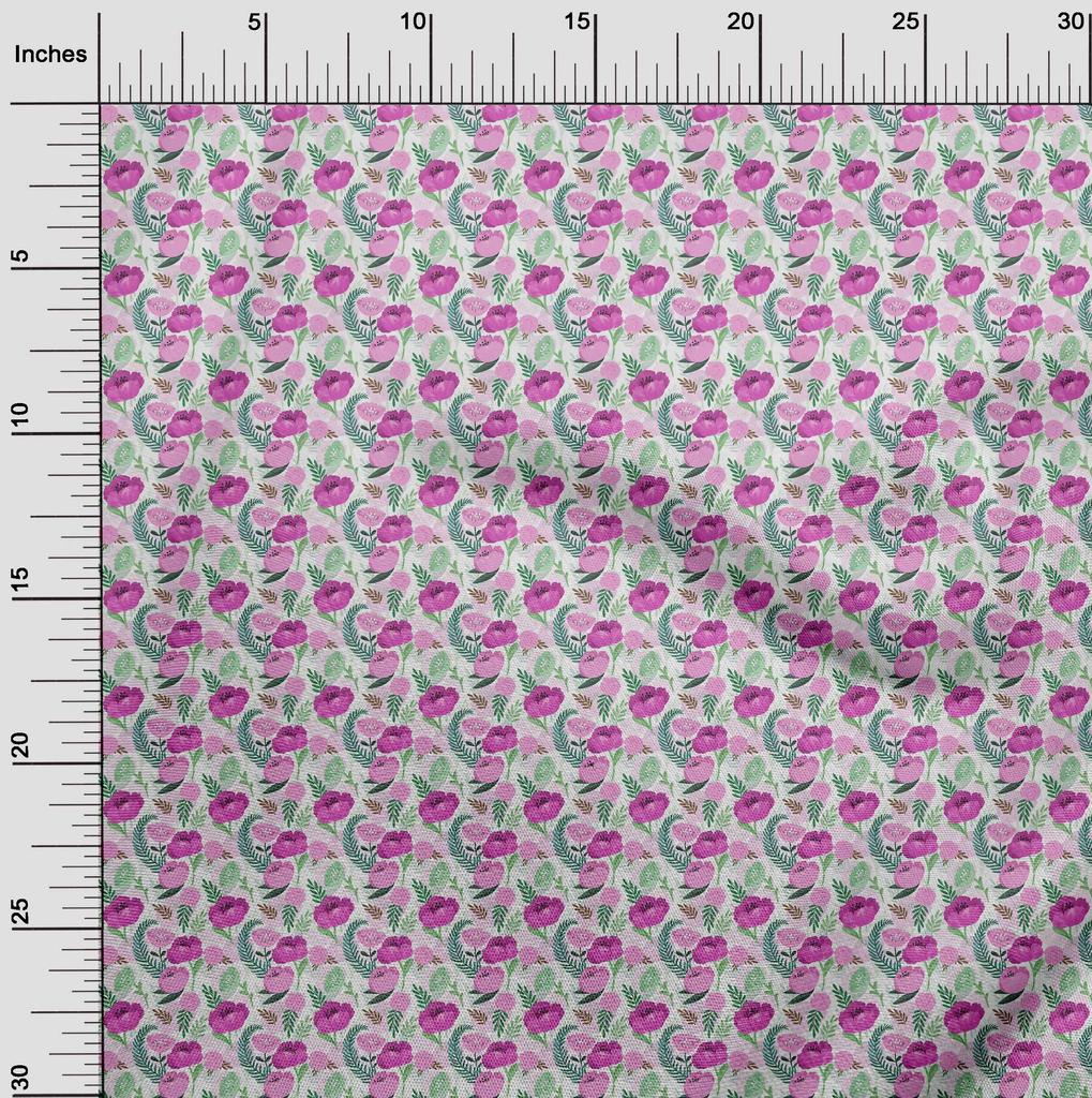 oneOone Cotton Flex Pink Fabric Floral Diy Clothing Quilting Fabric Print Fabric By Yard 40 Inch