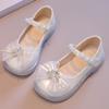 Весенне-осенняя обувь для девочек, милая детская кожаная обувь с бантом и короной, детская модная обувь принцессы на плоской подошве для танцевальной вечеринки, универсальная