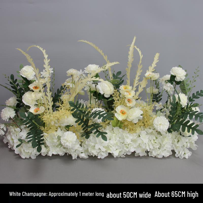 Wedding Aisle Floral Arrangement: Artificial Flower Basket & Row Decoration