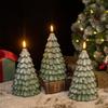 Green Christmas Tree Night Light Flameless Pillar Candles  Christmas Decoration