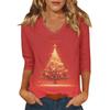 Женский повседневный модный сексуальный удобный топ с V-образным вырезом и рукавом три четверти на Рождество