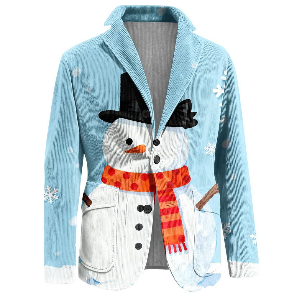 Мужской уродливый рождественский вельветовый теплый карманный пиджак-кардиган, мужской повседневный костюм