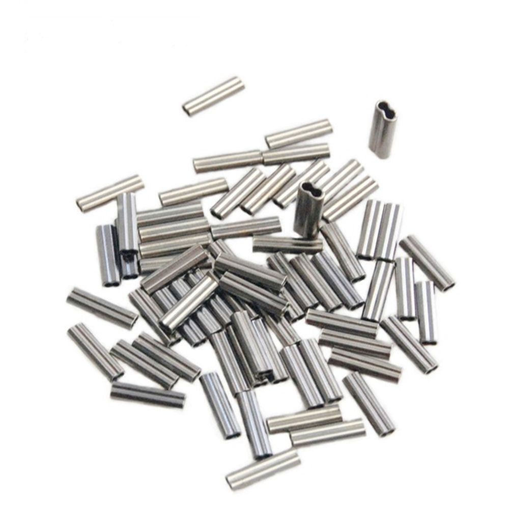 100pcs Copper Tube Copper Fishing Wire Fishing Tackles Crimping Sleeves Line Crimping Double Tube