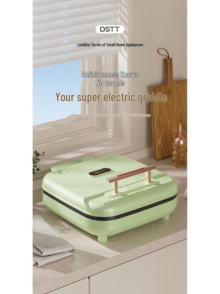 Multi-functional Double-Sided Electric Griddle: Non-stick, Fast Roast, Large Capacity Grill & Pancake/Waffle Maker