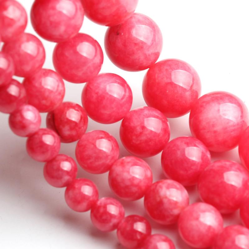 Round Red Rhodochrosite Loose Spacer Stone Beads For Jewelry Making 6/8/10/12mm