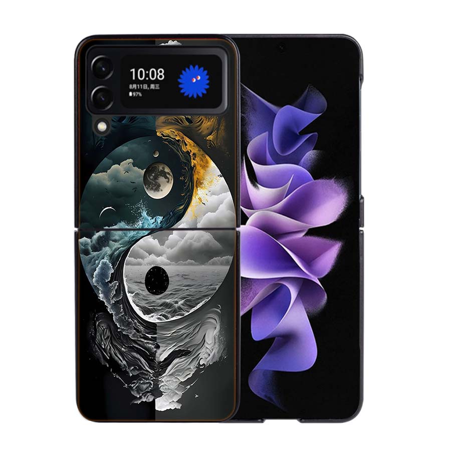 Баланс Стихий Вечный Инь-Ян Чехол для Телефона Для Samsung Z Flip 7 6 5G Galaxy Z Flip4 Z Flip5 Z Flip3 Чехол Черный Жесткий ПК