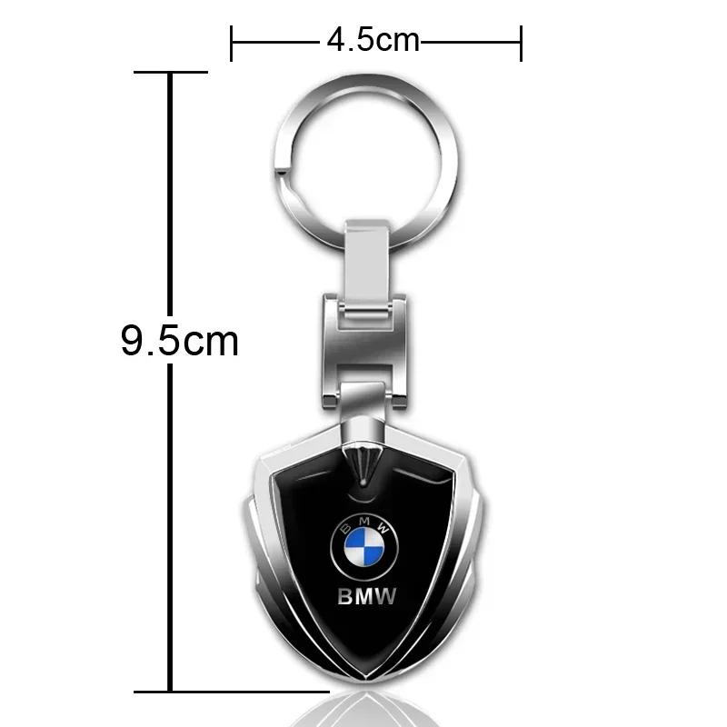 BAAZ2 Car Sticker Car Logo Stying 3D Metal Key Rings Shield Shaped Keychain For BMW 1 3 5 Series X1 X4 X5 X7 G20 G38 F20 F39 F48 E46 E