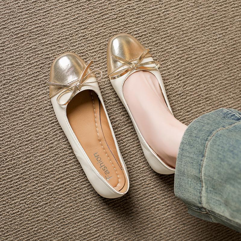 Туфли-лодочки женские весенне-осенние новые больших размеров с круглым носком и неглубоким вырезом, повседневные туфли на одном ремешке
